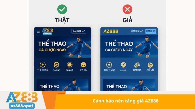 cảnh báo nền tảng giả AZ888