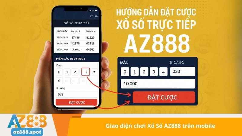 giao diện chơi Xổ Số AZ888 trên mobile