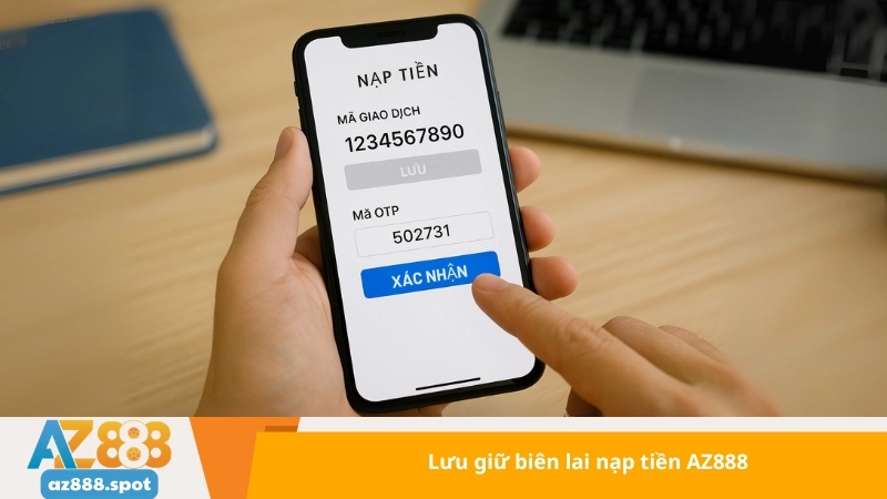 Lưu giữ biên lai nạp tiền AZ888