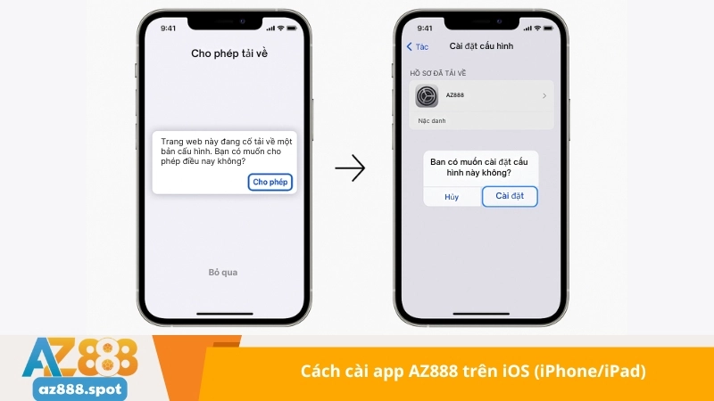 Cách cài app AZ888 trên iOS (iPhone/iPad)